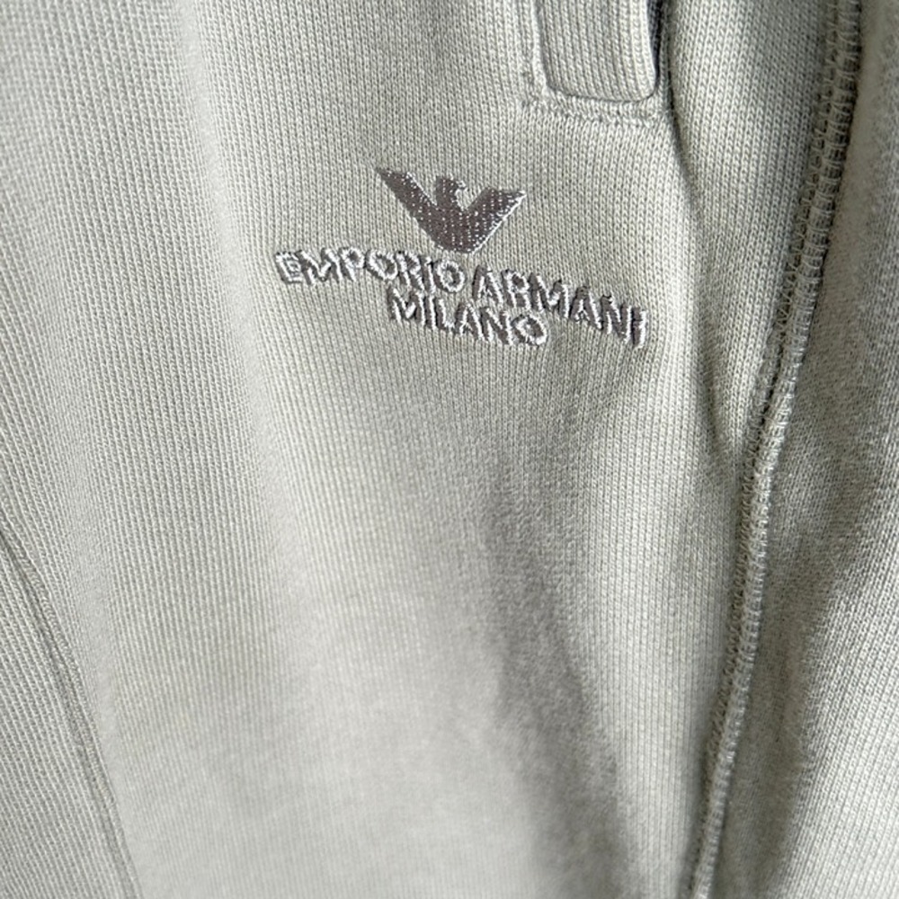 Emporio Armani Mens Gray Cotton Joggers Zip Pocket Sweatpants Logo, Sz X-Large - Picture 5 of 11